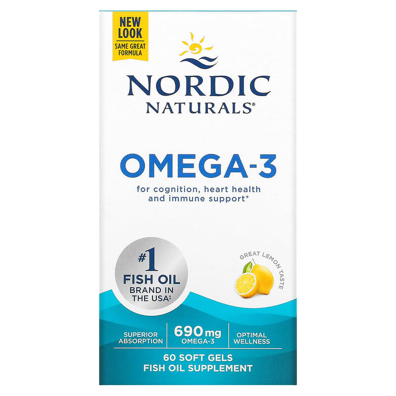 Nordic Naturals Omega-3 Lemon 690 mg 60 Soft Gels 1 Nordic Naturals Omega-3 Lemon 345 mg 60 Soft Gels 768990017605
