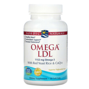 Nordic Naturals Omega LDL With Red Yeast Rice and CoQ10 384 mg 60 Soft Gels 768990018602