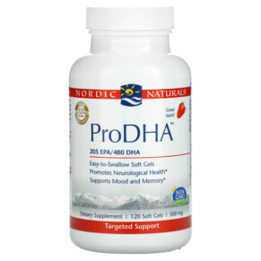 Nordic Naturals ProDHA Strawberry 250 mg 120 Soft Gels 768990510908