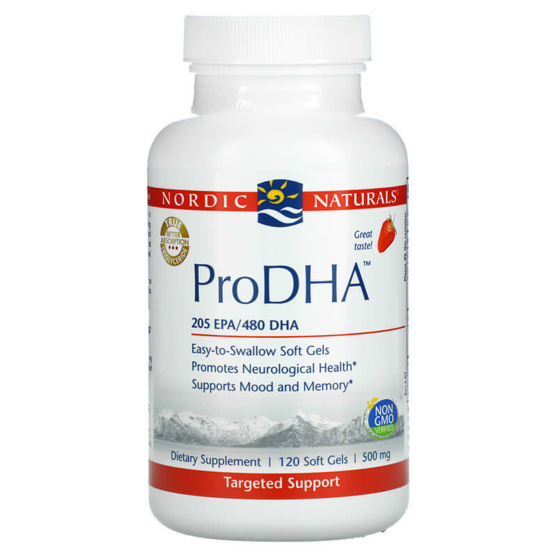 Nordic Naturals ProDHA Strawberry 500 mg 120 Soft Gels 1 Nordic Naturals ProDHA Strawberry 250 mg 120 Soft Gels 768990510908