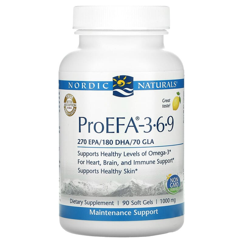 Nordic Naturals ProEFA 3-6-9 Lemon 500 mg 90 Soft Gels 1 Nordic Naturals ProEFA 3-6-9 Lemon 1000 mg 90 Soft Gels 768990030918