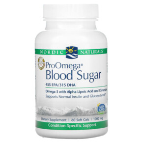 Nordic Naturals ProOmega Blood Sugar 1000 mg 60 Softgels 768990121708
