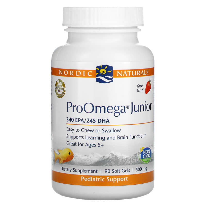 Nordic Naturals ProOmega Junior Strawberry 500 mg 90 Soft Gels 1 Nordic Naturals ProOmega Junior Strawberry 340 mg 90 Soft Gels 768990071003