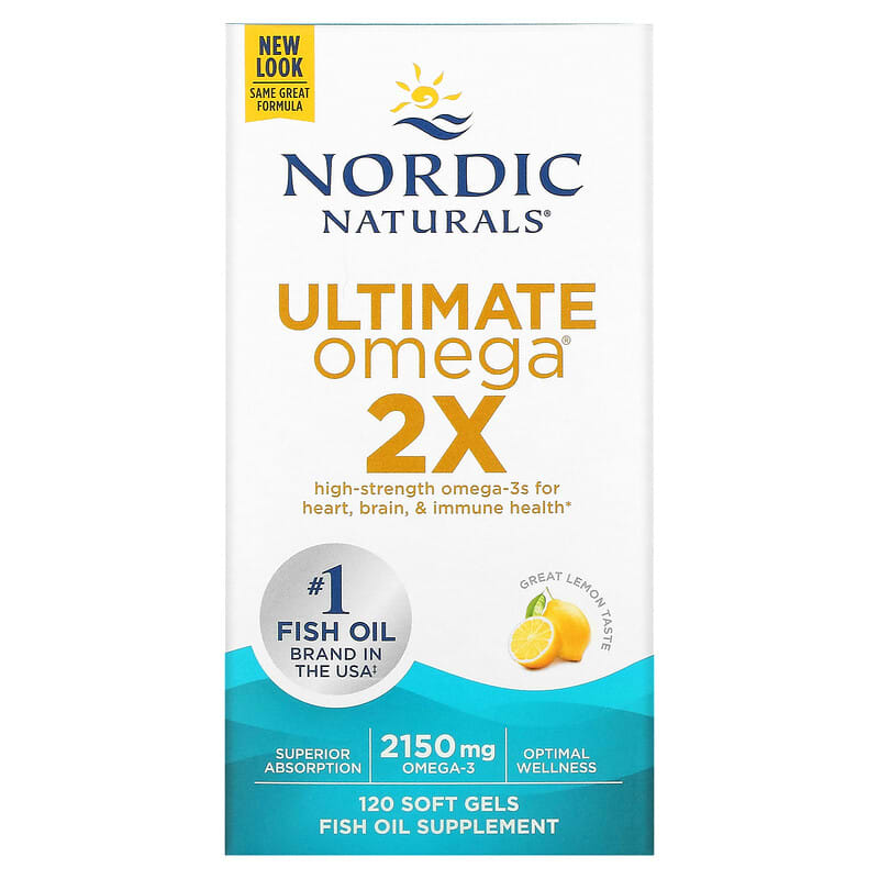 Nordic Naturals Ultimate Omega 2X Lemon 2,150 mg 120 Soft Gels 1 Nordic Naturals Ultimate Omega 2X Lemon 1.075 mg 120 Soft Gels 768990021527