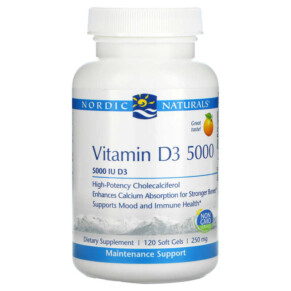 Nordic Naturals Vitamin D3 5000 Orange 5.000 IU 120 Soft Gels 768990016196