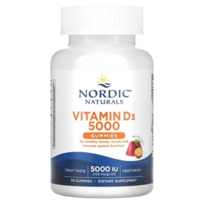 Nordic Naturals Vitamin D3 Gummies Passion Fruit 5000 IU (125 mcg) 30 Gummies 768990311529