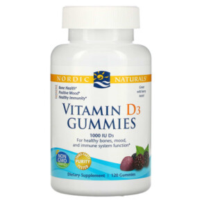 Nordic Naturals Vitamin D3 Gummies Wild Berry 1.000 IU 120 Gummies 768990311413