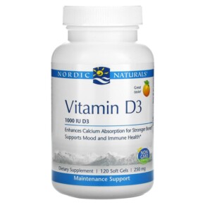 Nordic Naturals Vitamin D3 Orange 1.000 IU 120 Soft Gels 768990016011