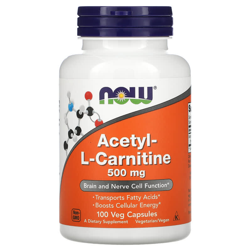 NOW Foods Acetyl-L-Carnitine 500 mg 100 Veg Capsules 1 NOW Foods Acetyl-L-Carnitine 500 mg 100 Veg Capsules 733739000767