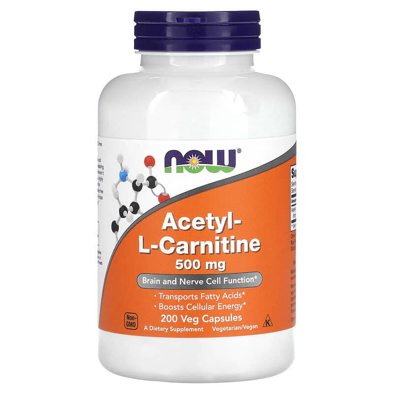 NOW Foods Acetyl-L-Carnitine 500 mg 200 Veg Capsules 1 NOW Foods Acetyl-L-Carnitine 500 mg 200 Veg Capsules 733739000842