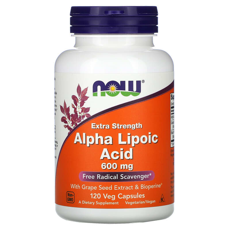 NOW Foods Alpha Lipoic Acid Extra Strength 600 mg 120 Veg Capsules 1 NOW Foods Alpha Lipoic Acid Extra Strength 600 mg 120 Veg Capsules 733739030450