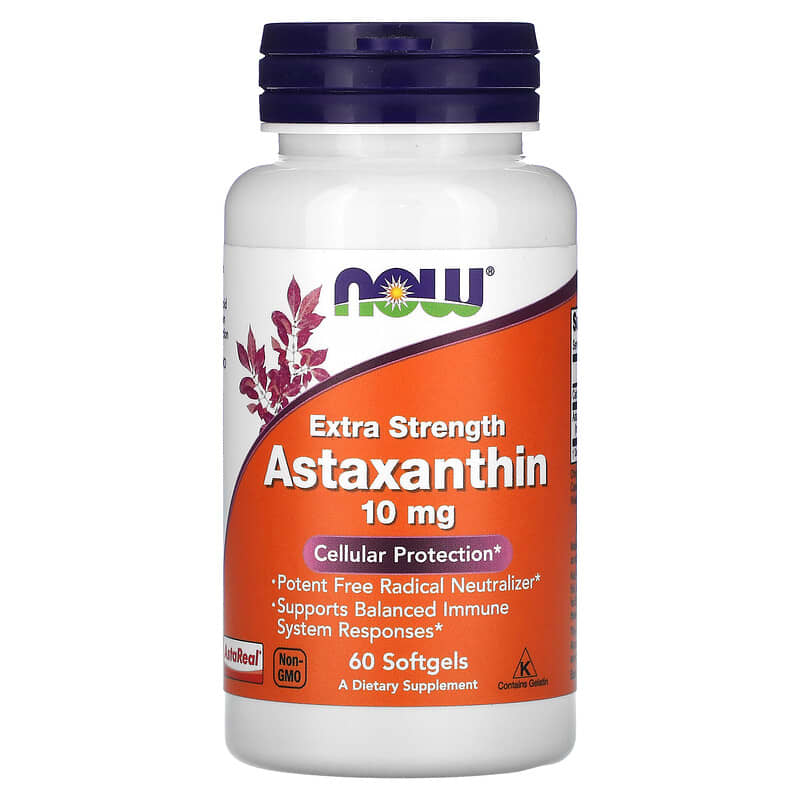 NOW Foods Astaxanthin 10 mg 60 Softgels 1 NOW Foods Astaxanthin 10 mg 60 Softgels 733739022516
