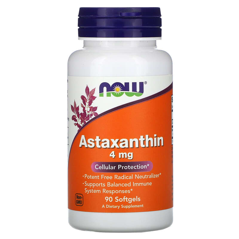 NOW Foods Astaxanthin 4 mg 90 Softgels 1 NOW Foods Astaxanthin 4 mg 90 Softgels 733739023056