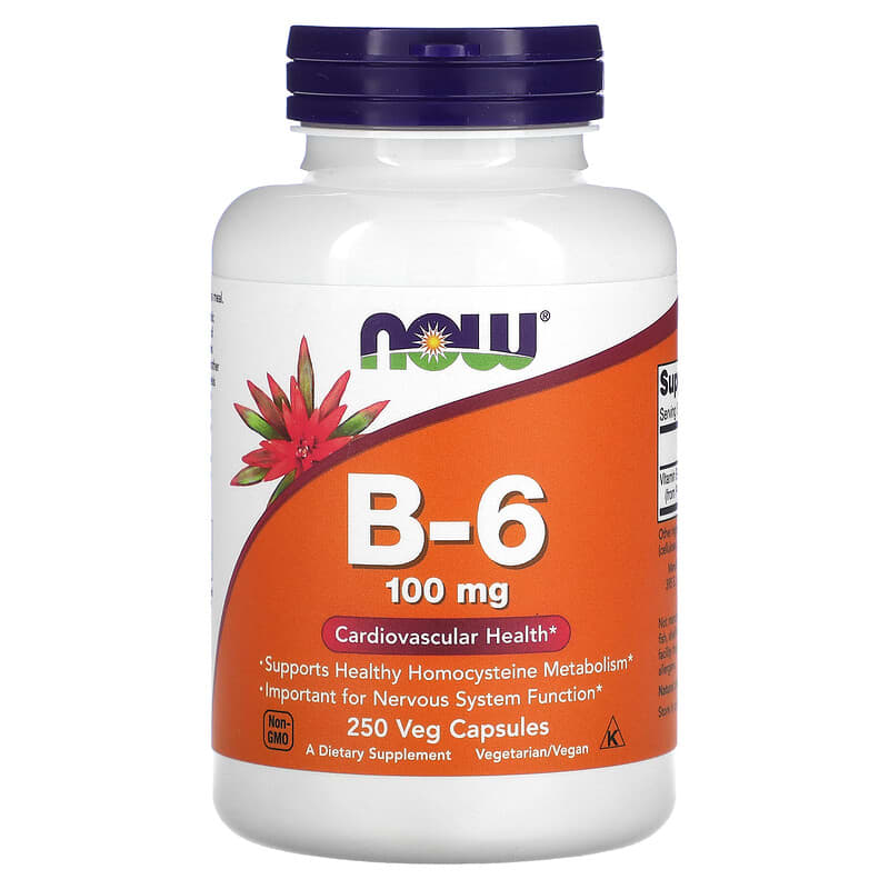 Now Foods B-6 100 mg 250 Veg viên 1 NOW Foods B-6 100 mg 250 Veg Capsules 733739004581