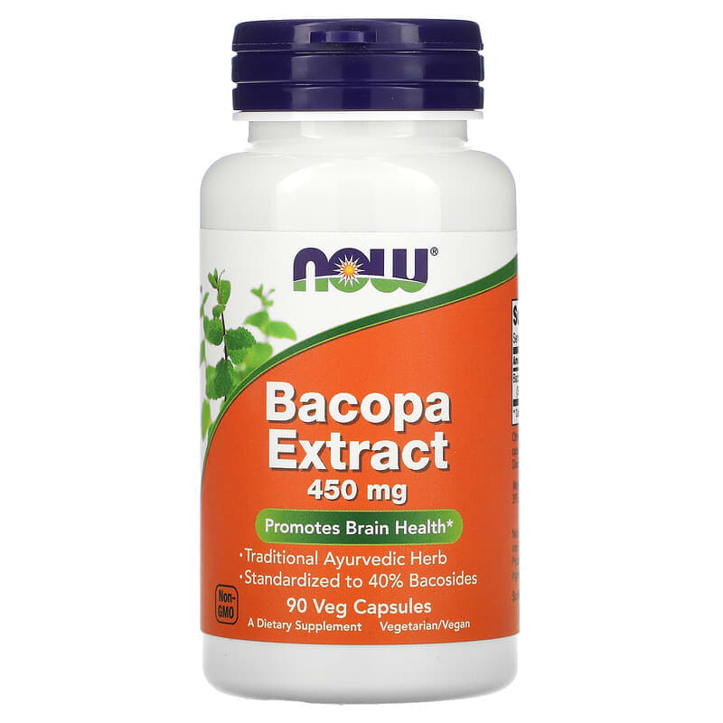 NOW Foods Bacopa Extract 450 mg 90 Veg Capsules 1 NOW Foods Bacopa Extract 450 mg 90 Veg Capsules 733739045881