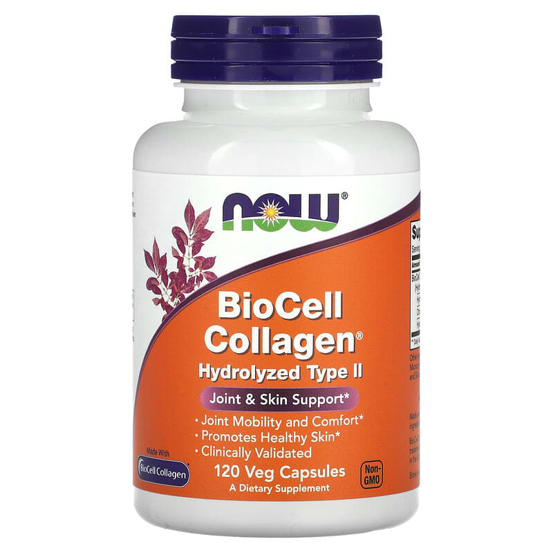 NOW Foods BioCell Collagen Hydrolyzed Type II 120 Veg Capsules 1 NOW Foods BioCell Collagen Hydrolyzed Type II 120 Veg Capsules 733739030085