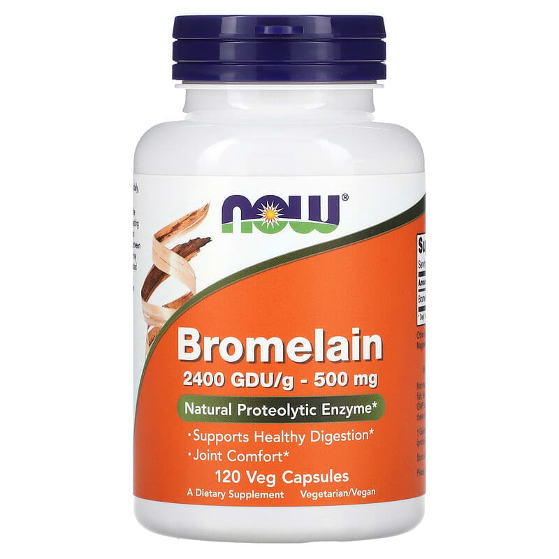 NOW Foods Bromelain 500 mg 120 Veg Capsules 1 NOW Foods Bromelain 500 mg 120 Veg Capsules 733739029478