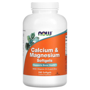 NOW Foods Calcium & Magnesium with Vitamin D-3 and Zinc 240 Softgels 733739012524
