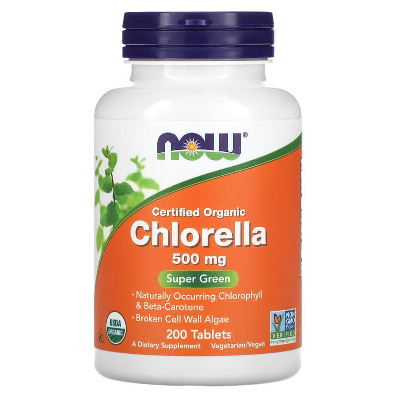 Now Foods Certified Organic Chlorella 500 mg 200 viên 1 NOW Foods Certified Organic Chlorella 500 mg 200 Tablets 733739026316