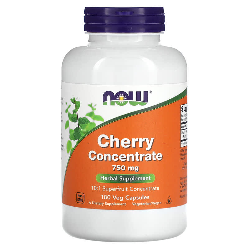 NOW Foods Cherry Concentrate 750 mg 180 Veg Capsules 1 NOW Foods Cherry Concentrate 750 mg 180 Veg Capsules 733739046314