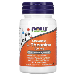 NOW Foods Chewable L-Theanine 100 mg 90 Chewables 733739001443