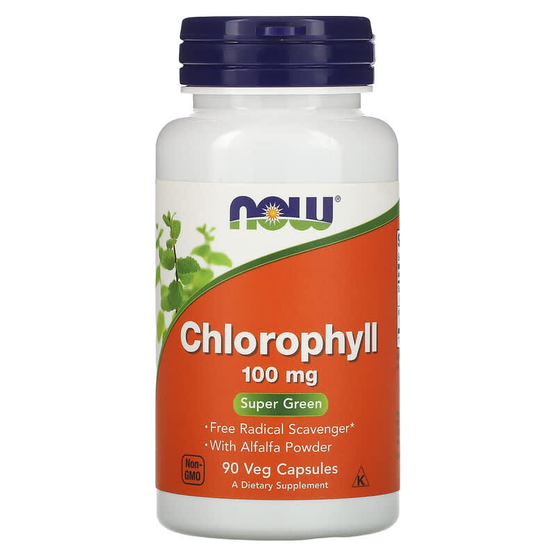 NOW Foods Chlorophyll 100 mg 90 Veg Capsules 1 NOW Foods Chlorophyll 100 mg 90 Veg Capsules 733739026453