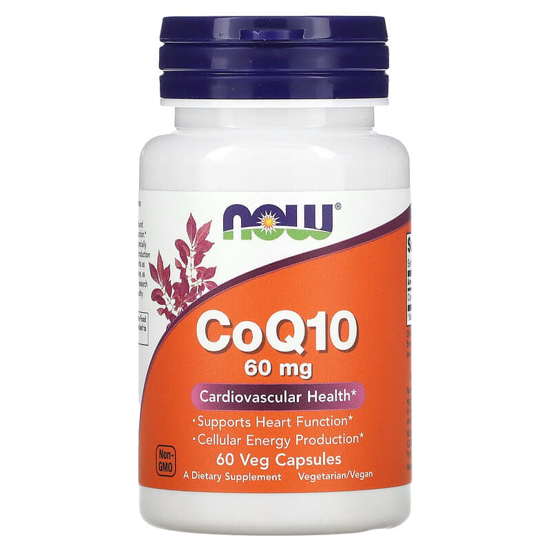 NOW Foods CoQ10 60 mg 60 Veg Capsules 1 NOW Foods CoQ10 60 mg 60 Veg Capsules 733739031532