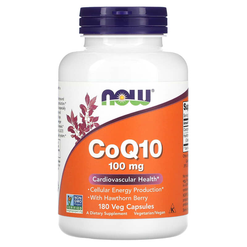 NOW Foods CoQ10 With Hawthorn Berry 100 mg 180 Veg Capsules 1 NOW Foods CoQ10 With Hawthorn Berry 100 mg 180 Veg Capsules 733739032133