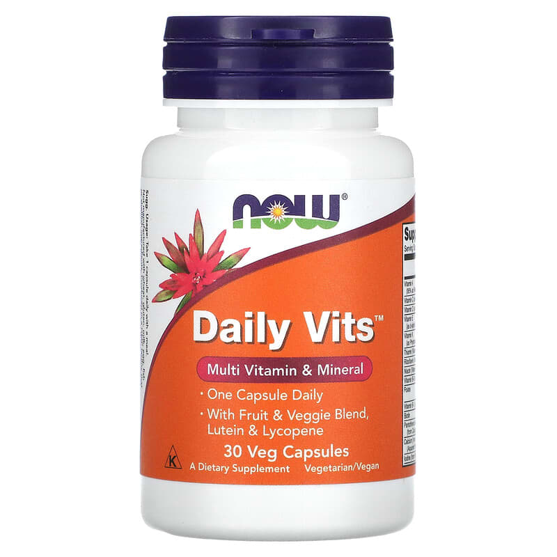 Now Foods Daily Vits Multi Vitamin & Mineral 30 Veg viên 1 NOW Foods Daily Vits 30 Veg Capsules 733739037756
