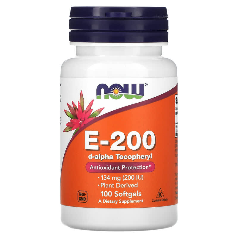 NOW Foods E-200 134 mg (200 IU) 100 Softgels 1 NOW Foods E-200 134 mg (200 IU) 100 Softgels 733739008251