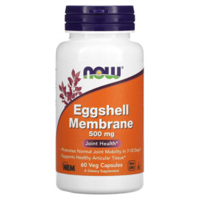 NOW Foods Eggshell Membrane 500 mg 60 Veg Capsules 733739033857