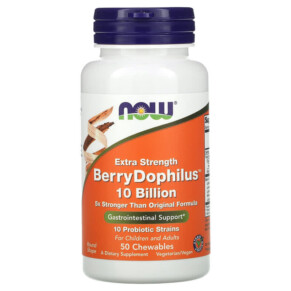 NOW Foods Extra Strength Berry Dophilus 50 Chewables 733739029232