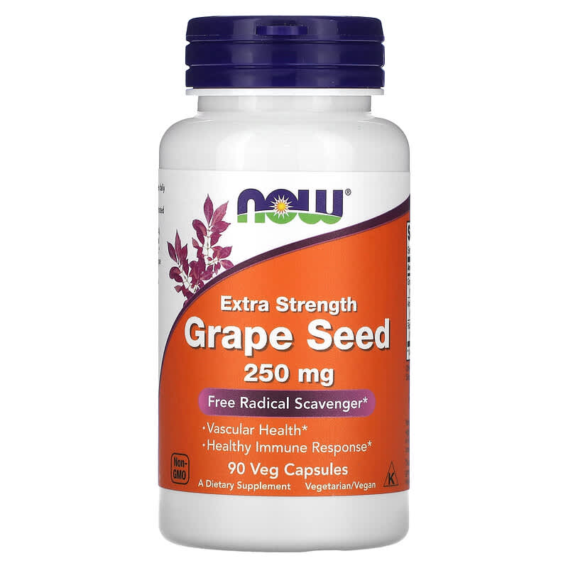 NOW Foods Extra Strength Grape Seed 250 mg 90 Veg Capsules 1 NOW Foods Extra Strength Grape Seed 250 mg 90 Veg Capsules 733739032744