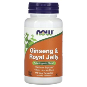 NOW Foods Ginseng & Royal Jelly 90 Veg Capsules 733739040077