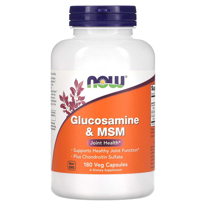 NOW Foods Glucosamine & MSM 180 Veg Capsules 1 NOW Foods Glucosamine & MSM 180 Veg Capsules 733739032799