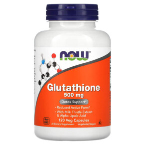 NOW Foods Glutathione 500 mg 120 Veg Capsules 733739001764