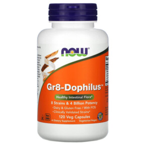 NOW Foods Gr8-Dophilus 120 Veg Capsules 733739029102