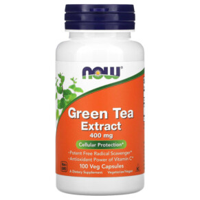 NOW Foods Green Tea Extract 400 mg 100 Veg Capsules 733739047052
