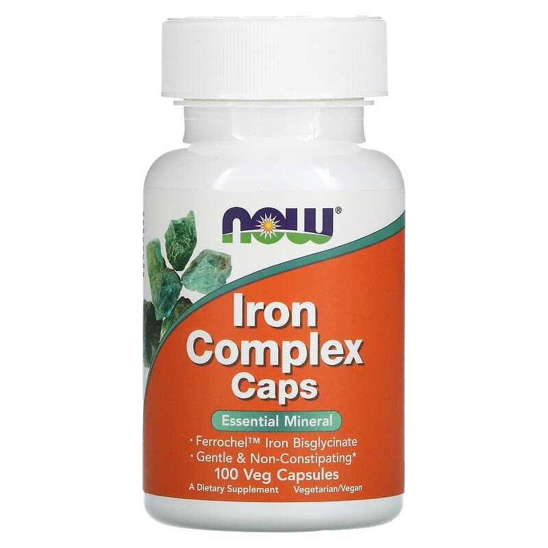 Now Foods Iron Complex Caps 100 Veg viên 1 NOW Foods Iron Complex Caps 100 Veg Capsules 733739014412