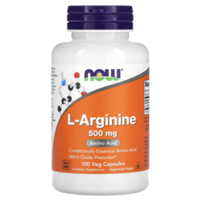 NOW Foods L-Arginine 500 mg 100 Veg Capsules 733739000309