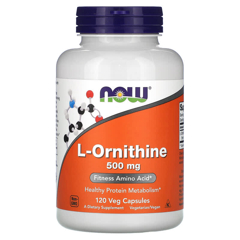 NOW Foods L-Ornithine 500 mg 120 Veg Capsules 1 NOW Foods L-Ornithine 500 mg 120 Veg Capsules 733739001221
