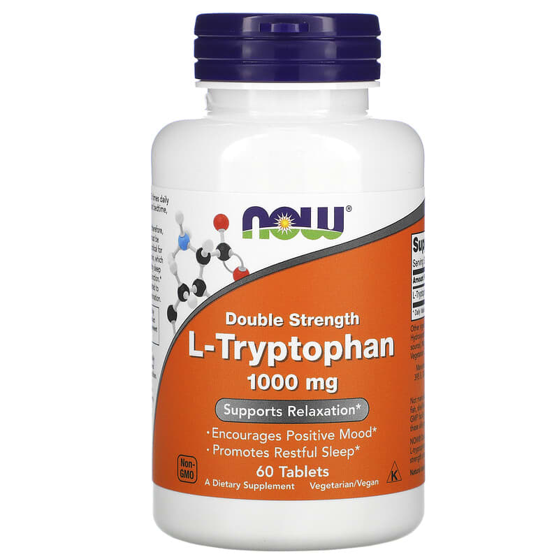 Now Foods L-Tryptophan Double Strength 1,000 mg 60 viên 1 NOW Foods L-Tryptophan Double Strength 1.000 mg 60 Tablets 733739001696