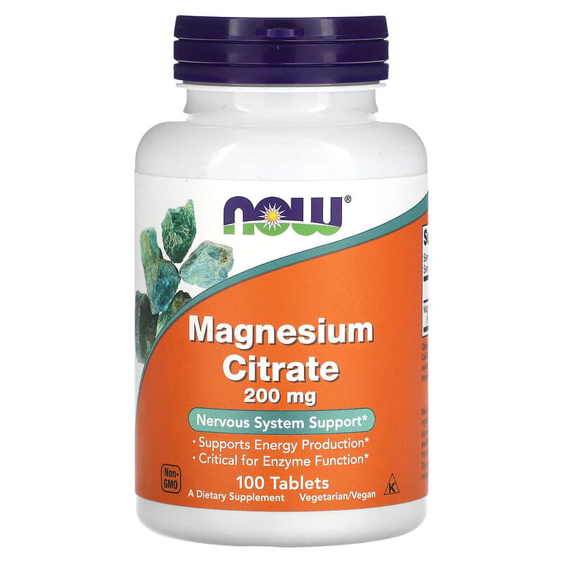 NOW Foods Magnesium Citrate 200 mg 100 Tablets 1 NOW Foods Magnesium Citrate 200 mg 100 Tablets 733739012906