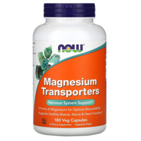 NOW Foods Magnesium Transporters 180 Veg Capsules 733739013057