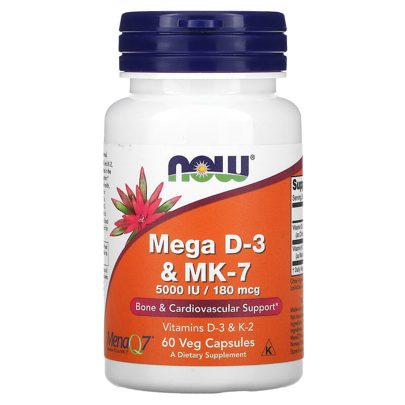 Now Foods Mega D-3 & MK-7 180 mcg (5,000 IU) 60 Veg viên 1 NOW Foods Mega D-3 & MK-7 180 mcg (5.000 IU) 60 Veg Capsules 733739003843