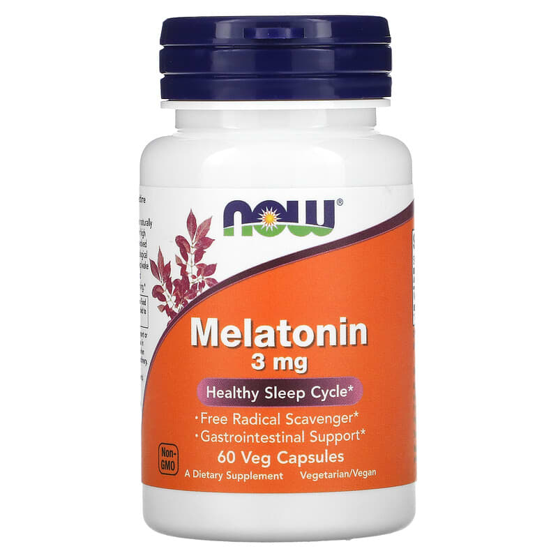 Now Foods Melatonin 3 mg 60 Veg viên 1 NOW Foods Melatonin 3 mg 60 Veg Capsules 733739032553