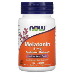 NOW Foods Melatonin 5 mg 120 Tablets 733739035547