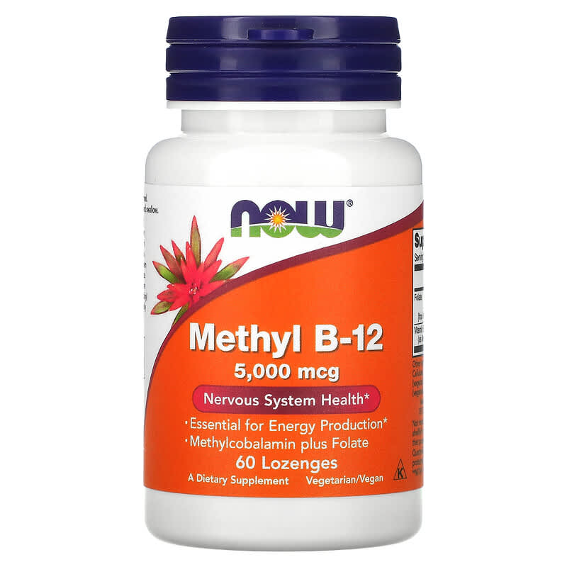 Now Foods Methyl B-12 5000 mcg 60 Lozenges 1 NOW Foods Methyl B-12 5.000 mcg 60 Lozenges 733739004963