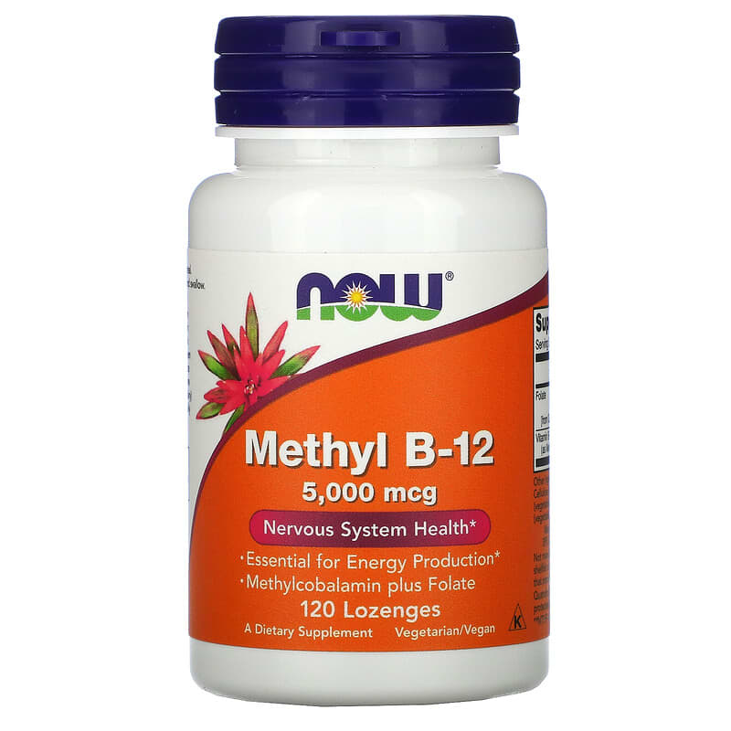 Now Foods Methyl B-12 5000 mcg 120 Lozenges 1 NOW Foods Methyl B-12 5000 mcg 120 Lozenges 733739004932