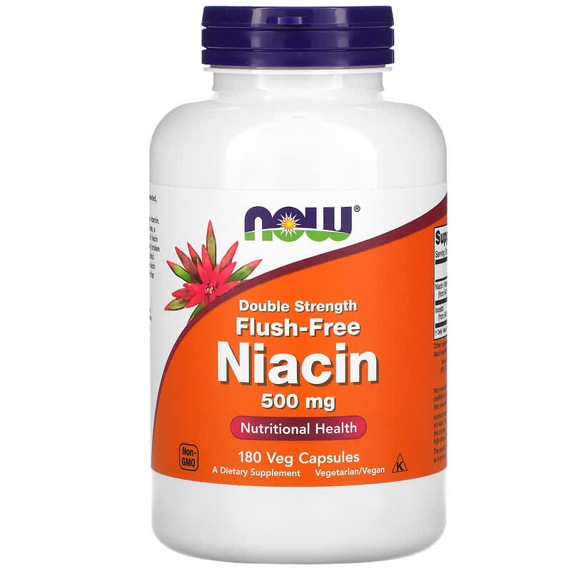 Now Foods Niacin Flush-Free Double Strength 500 mg 180 Veg viên 1 NOW Foods Niacin Flush-Free Double Strength 500 mg 180 Veg Capsules 733739005007
